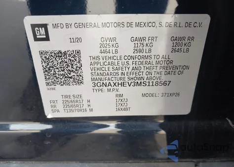 2021 Chevrolet Equinox Fwd Ls from USA, damaged, VIN 3GNAXHEV3MS118567